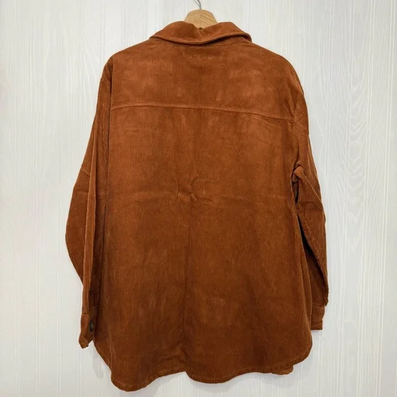 Time & Tru Rust orange corduroy Shacket size XL 16-18 - Picture 7 of 10